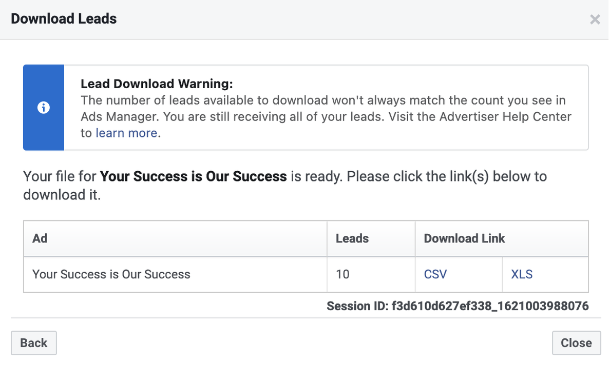 Download Facebook Leads