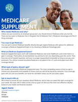 Medicare Supplement product fact sheet.