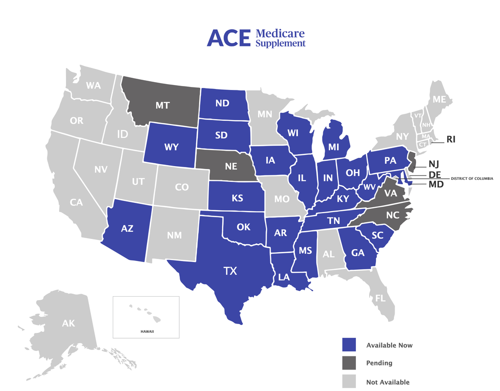 Ace Medicare Supplement Availability Map